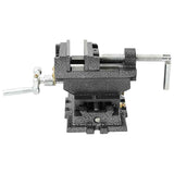 Manually Operated Cross Slide Drill Press Vice 70 mm - Top-Down View