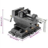 Manually Operated Cross Slide Drill Press Vice 70 mm - Close-Up Angle