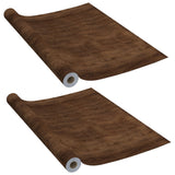Self-adhesive Door Films 2 pcs Dark Oak 210x90 cm PVC - Front View