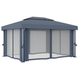 Gazebo with Curtain 4x3 m Anthracite
