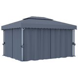 Gazebo with Curtain 4x3 m Anthracite