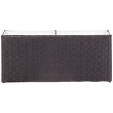 Garden Raised Bed with 2 Pots 90x20x40 cm Poly Rattan Black - Front View