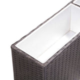 Garden Raised Bed with 2 Pots 90x20x40 cm Poly Rattan Black - Top-Down View