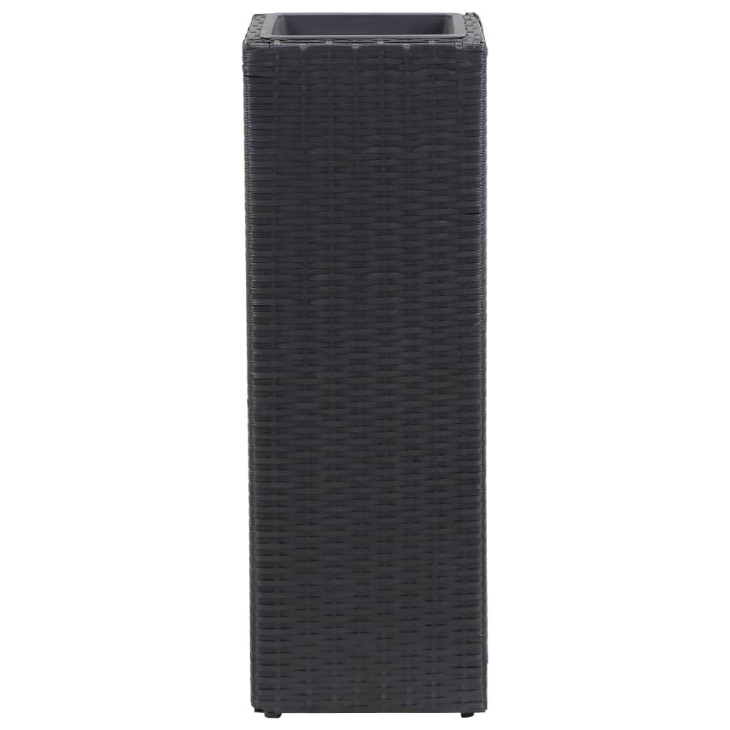 Garden Raised Bed 28x28x80 cm Poly Rattan Black