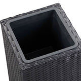 Garden Raised Bed 28x28x80 cm Poly Rattan Black