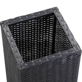 Garden Raised Bed 28x28x80 cm Poly Rattan Black - 45-Degree Angle