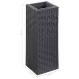 Garden Raised Bed 28x28x80 cm Poly Rattan Black