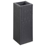Garden Raised Beds 3 pcs Poly Rattan Black - Top-Down View