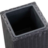 Garden Raised Beds 3 pcs Poly Rattan Black