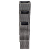 Garden Raised Beds 3 pcs Poly Rattan Grey - Top-Down View