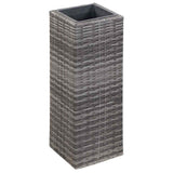 Garden Raised Beds 3 pcs Poly Rattan Grey