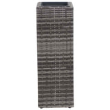Garden Raised Beds 3 pcs Poly Rattan Grey