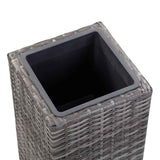 Garden Raised Beds 3 pcs Poly Rattan Grey