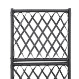 Trellis Raised Bed with 1 Pot 30x30x107 cm Poly Rattan Black - 45-Degree Angle