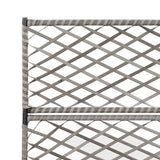 Trellis Raised Bed with 3 Pots 83x30x130 cm Poly Rattan Grey - 45-Degree Angle