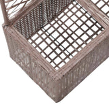 Trellis Raised Bed with 2 Pots 58x30x107 cm Poly Rattan Brown