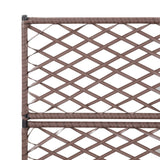 Trellis Raised Bed with 3 Pots 83x30x130 cm Poly Rattan Brown - 45-Degree Angle