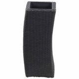Garden Raised Beds 3 pcs Poly Rattan Black - 45-Degree Angle