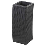 Garden Raised Beds 3 pcs Poly Rattan Black