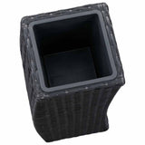 Garden Raised Beds 3 pcs Poly Rattan Black - Low Angle