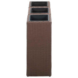 Garden Raised Beds 3 pcs Poly Rattan Brown