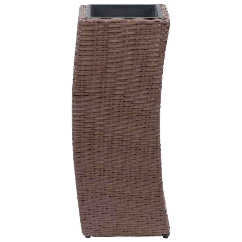 Garden Raised Beds 3 pcs Poly Rattan Brown