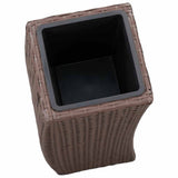 Garden Raised Beds 3 pcs Poly Rattan Brown