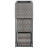 Garden Raised Beds 3 pcs Poly Rattan Grey - Top-Down View