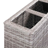Garden Raised Bed with 4 Pots 80x22x79 cm Poly Rattan Grey