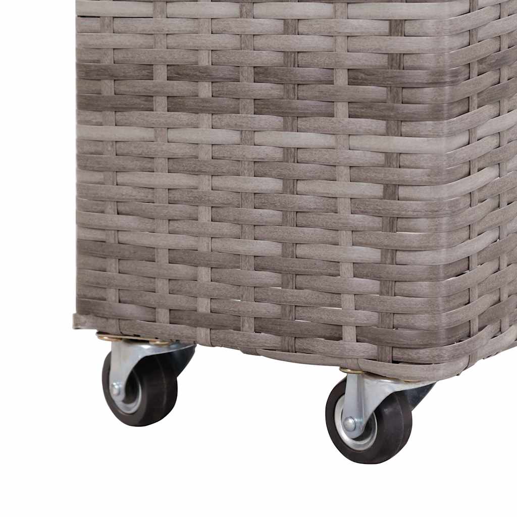 Garden Raised Bed with 4 Pots 80x22x79 cm Poly Rattan Grey