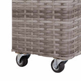 Garden Raised Bed with 4 Pots 80x22x79 cm Poly Rattan Grey