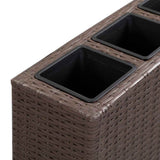 Garden Raised Bed with 4 Pots 80x22x79 cm Poly Rattan Brown - 45-Degree Angle