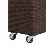 Garden Raised Bed with 4 Pots 80x22x79 cm Poly Rattan Brown - Rear View