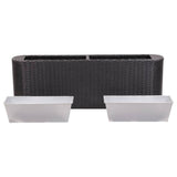 Garden Raised Bed 120x24x40 cm Poly Rattan Black - Side View