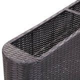 Garden Raised Bed 120x24x40 cm Poly Rattan Black - Rear View