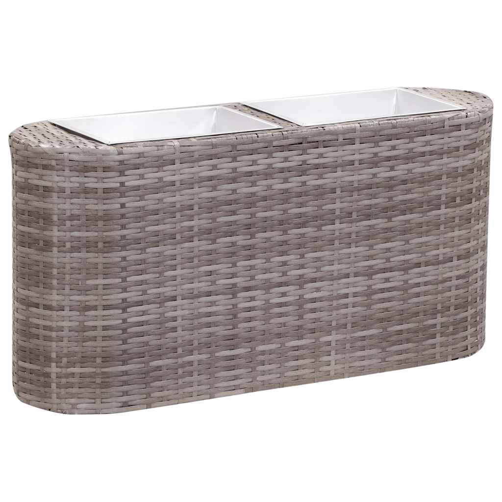 Garden Raised Bed 80x25x40 cm Poly Rattan Grey