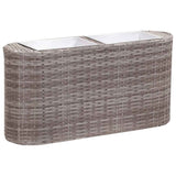 Garden Raised Bed 80x25x40 cm Poly Rattan Grey