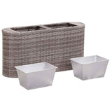 Garden Raised Bed 80x25x40 cm Poly Rattan Grey