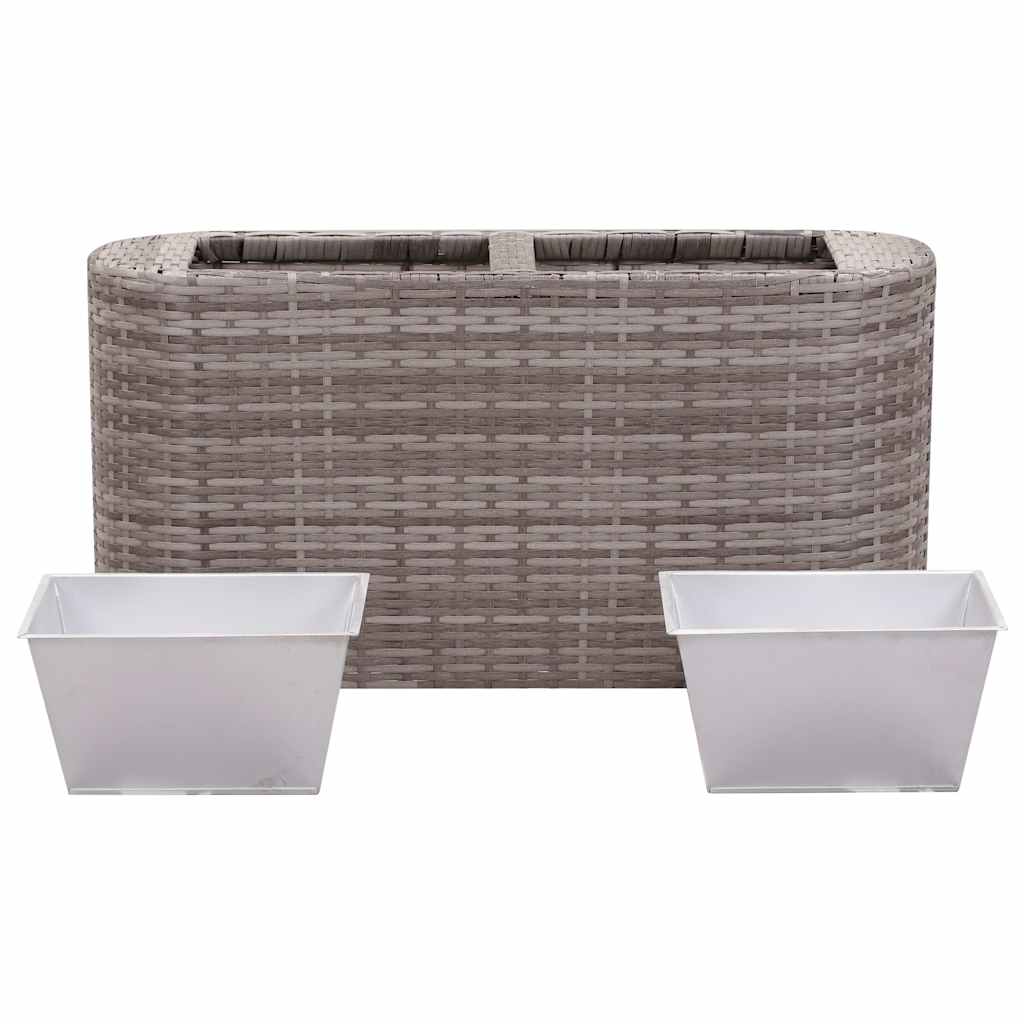 Garden Raised Bed 80x25x40 cm Poly Rattan Grey