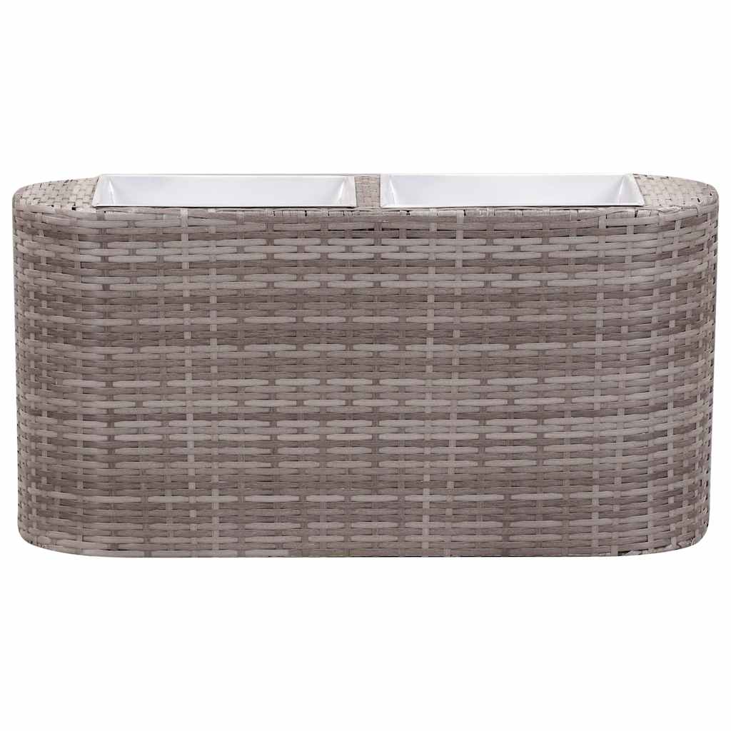 Garden Raised Bed 80x25x40 cm Poly Rattan Grey