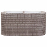 Garden Raised Bed 80x25x40 cm Poly Rattan Grey - Top-Down View