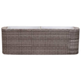 Garden Raised Bed 120x24x40 cm Poly Rattan Grey - Top-Down View