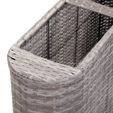 Garden Raised Bed 120x24x40 cm Poly Rattan Grey - Rear View