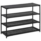 Shoe Rack Black 80x30x60 cm Poly Rattan