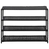 Shoe Rack Black 80x30x60 cm Poly Rattan