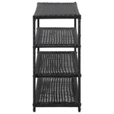 Shoe Rack Black 80x30x60 cm Poly Rattan