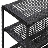 Shoe Rack Black 80x30x60 cm Poly Rattan