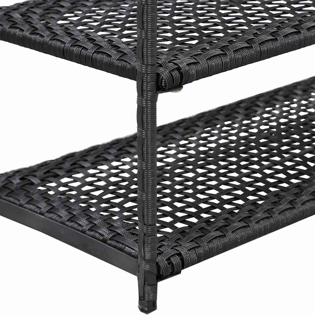 Shoe Rack Black 80x30x60 cm Poly Rattan
