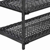 Shoe Rack Black 80x30x60 cm Poly Rattan - 45-Degree Angle
