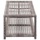 Shoe Bench Grey 80x40x30 cm Poly Rattan - Side View